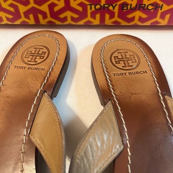 Tory Burch Gold Cameron Suede Sandal Sz 8 Women - Picture 6 of 8
